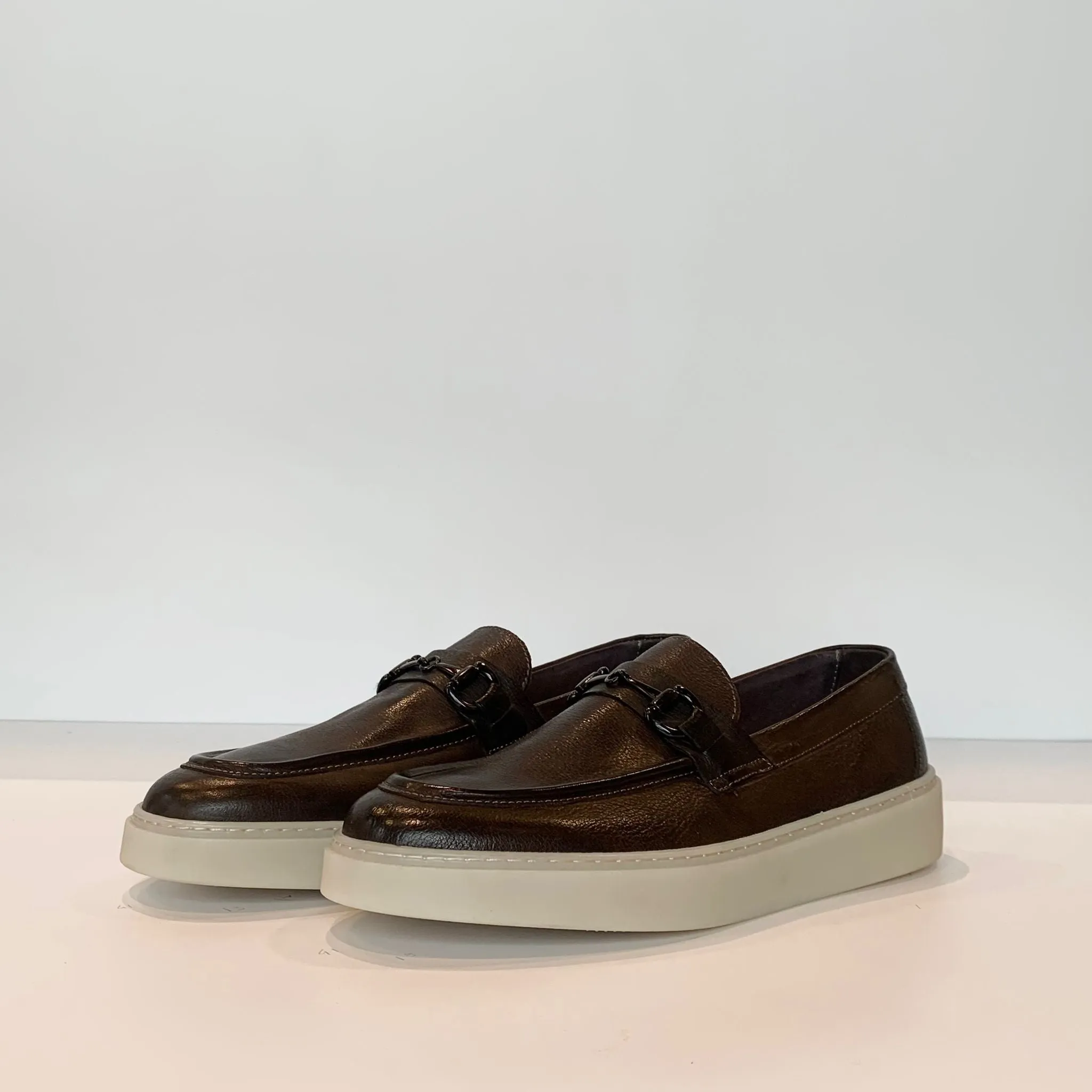 S4-209 Mocassino Fibbia Brandy Man  