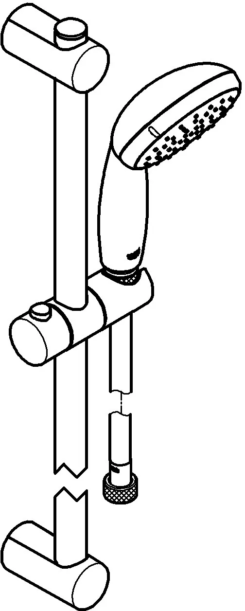 Saliscendi doccia con soffione Grohe Vitalio Start 100 nero 2 getti