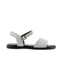 Sandali bianchi bassi con borchie