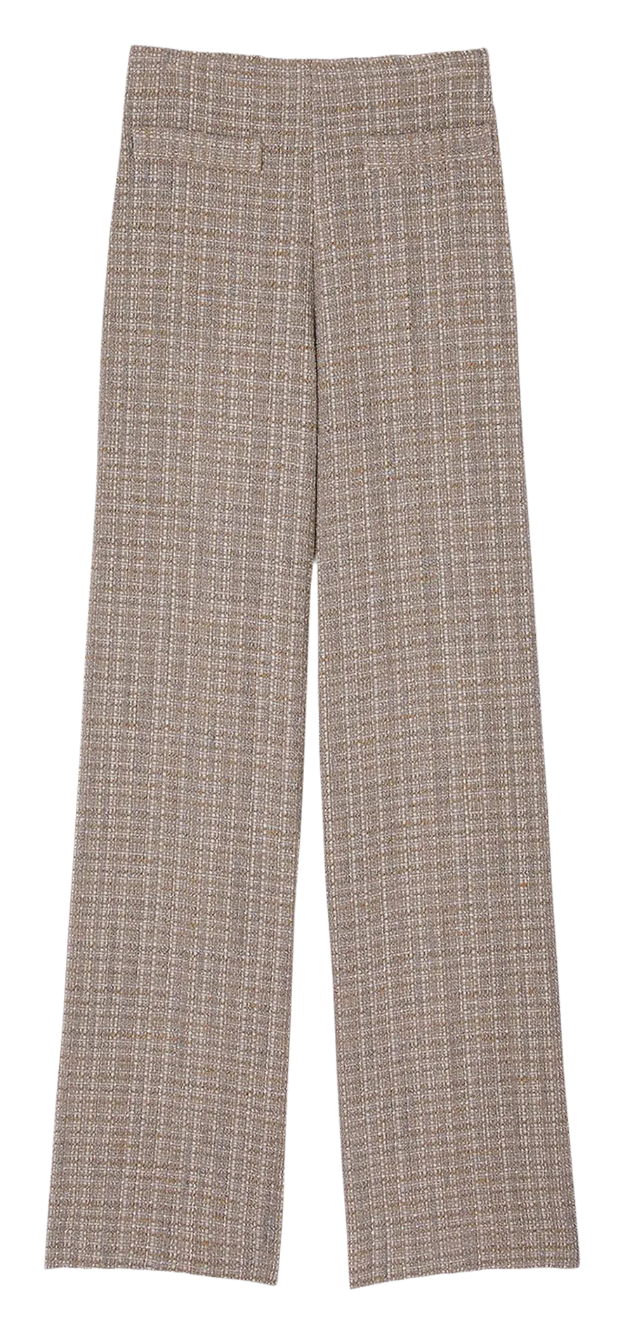  SANDRO   Pantaloni diritti in tweed a vita alta | Marrone