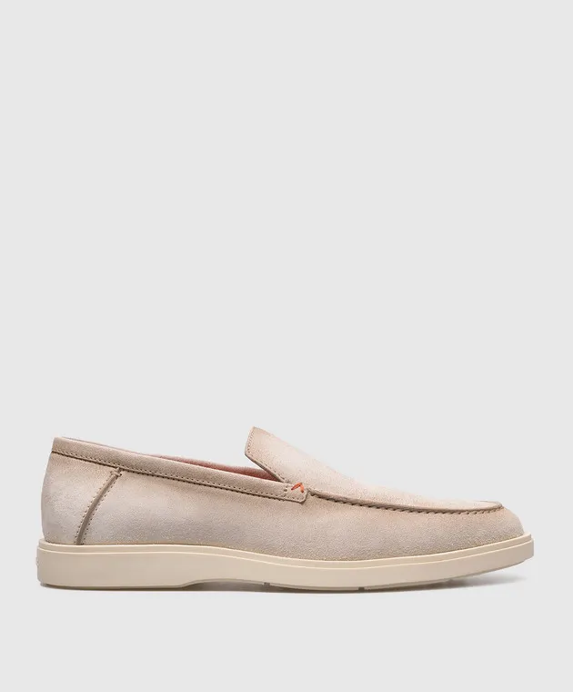 Santoni Mocassini in camoscio grigio MGDT17824TICBGEX