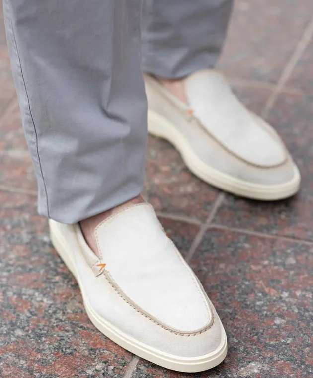 Santoni Mocassini in camoscio grigio MGDT17824TICBGEX