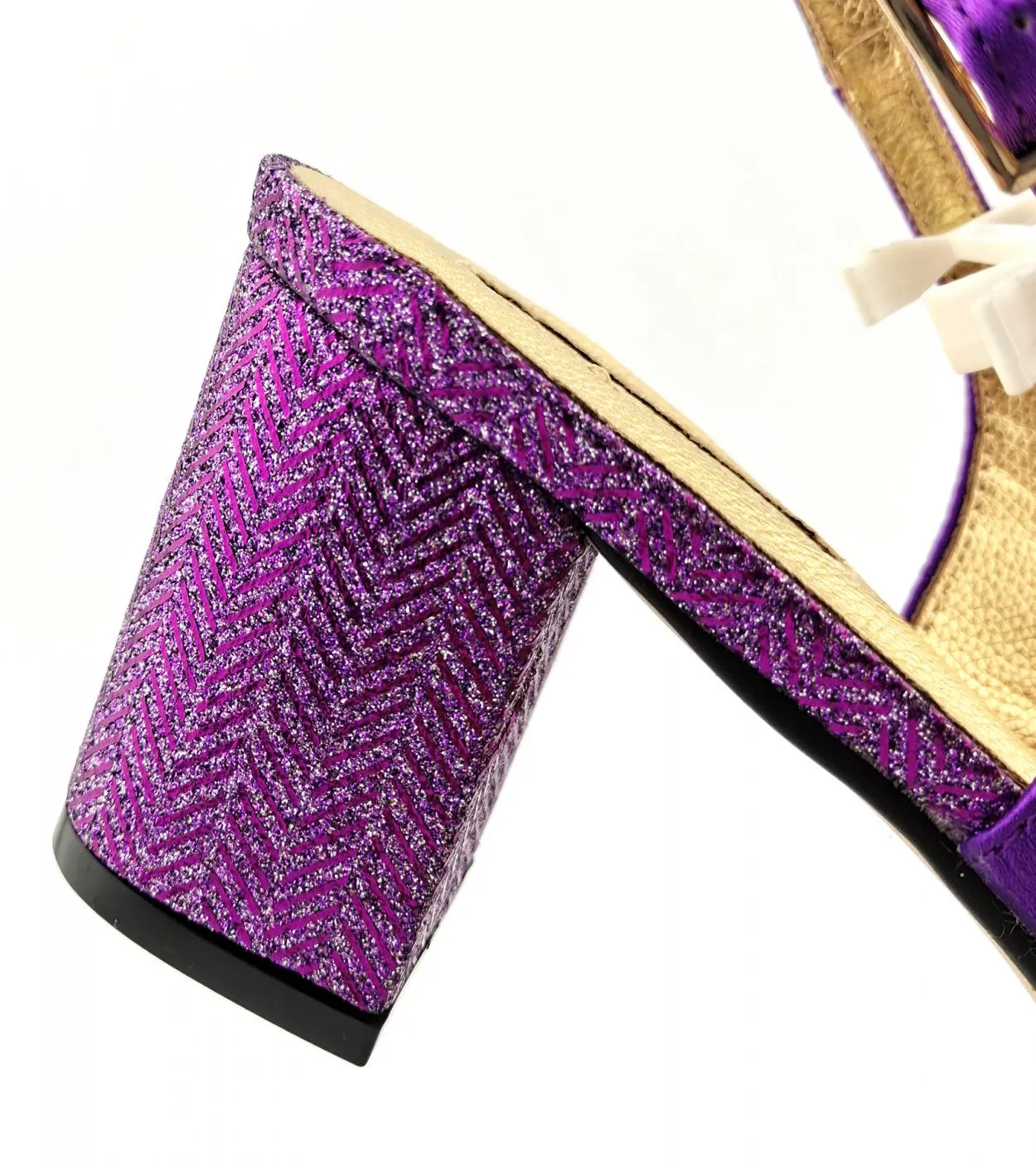 Scarpe da donna e set di borse da donna di vendita calda africana di vendita calda di colore viola stile di cristallo di moda el