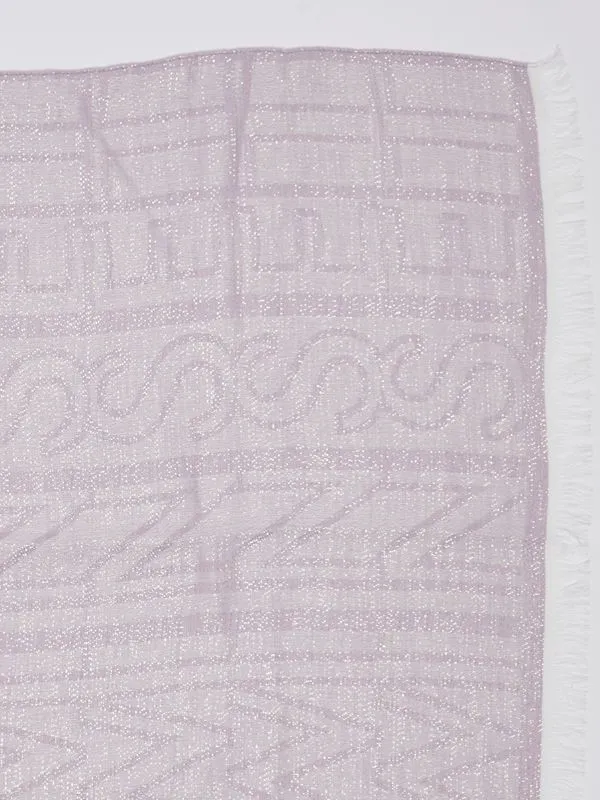 Sciarpa donna Twinset in jacquard lurex con logo all over Lilla