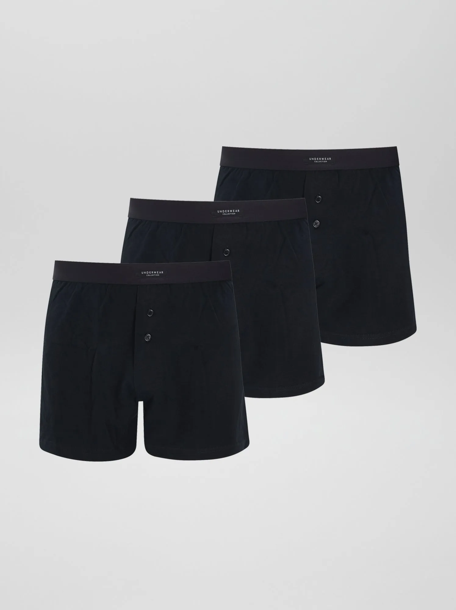 Set di 3 boxer tinta unita - NERO