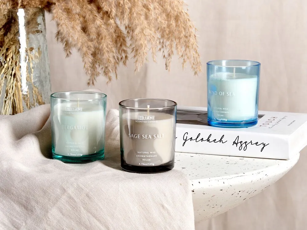 SHEER JOY Set di 3 Candele Profumate Cera di Soia Note fresche
