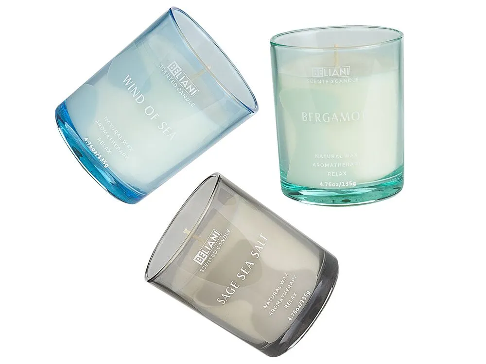 SHEER JOY Set di 3 Candele Profumate Cera di Soia Note fresche