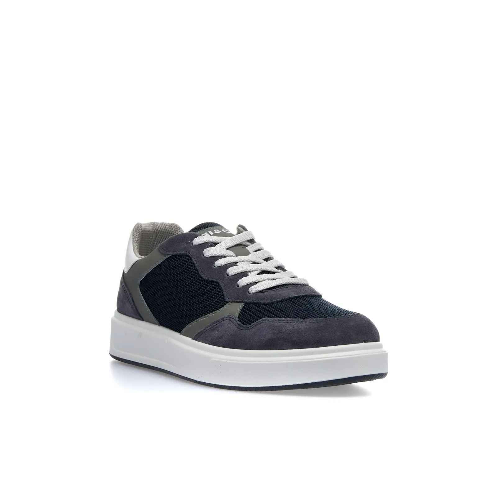 Sneakers blu in pelle