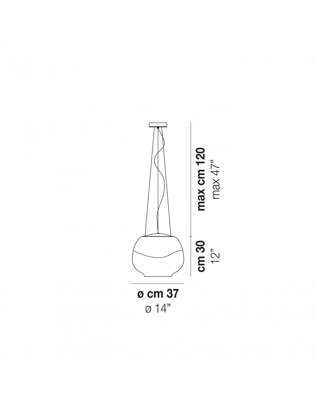 Sospensione Vistosi Mirage SP con vetro soffiato Bianco e Trasparente, Sistema LED Integrato 19,5W, Luce Calda, MADE IN ITALY