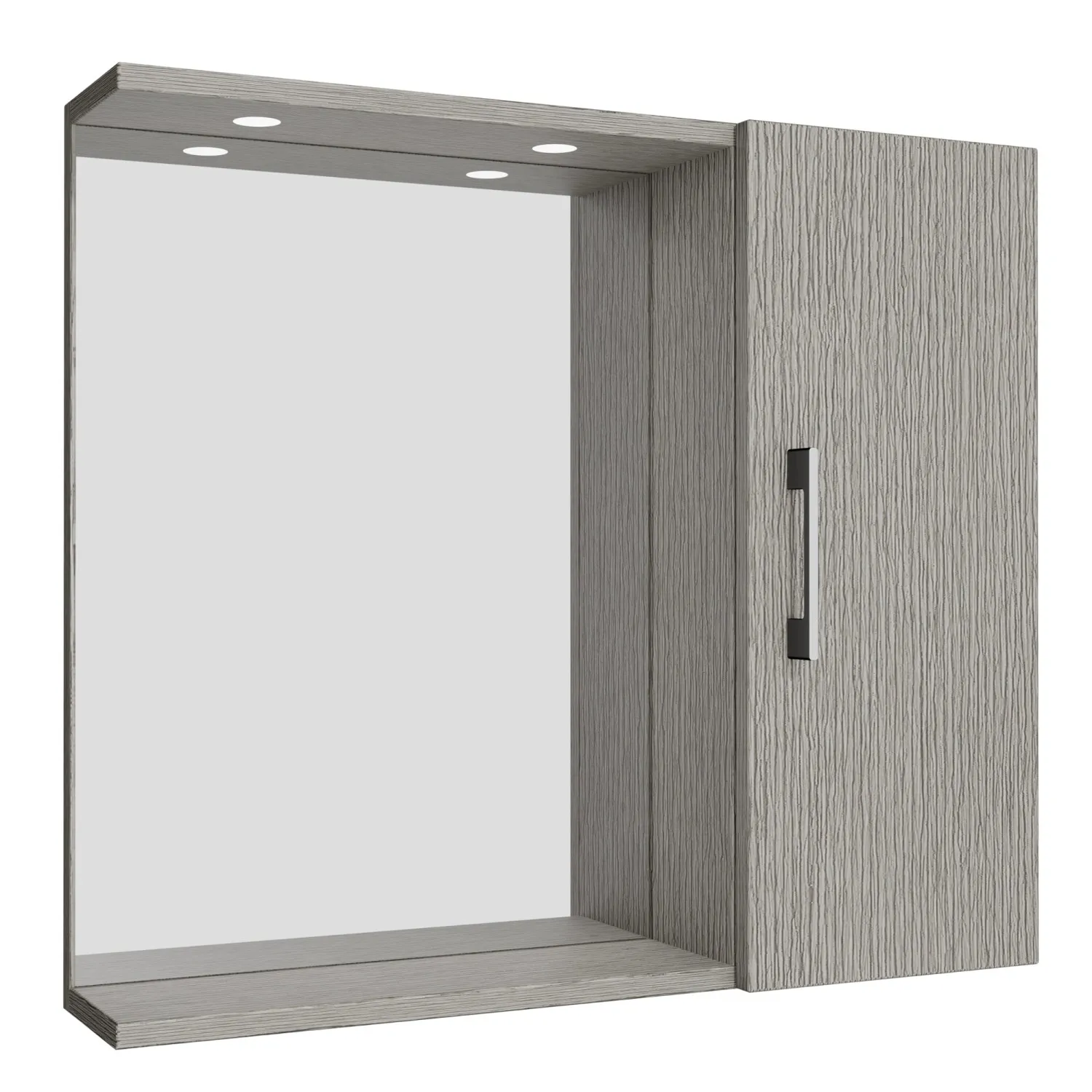 Specchio con armadietto a destra 66x58 cm grigio venato Clivia