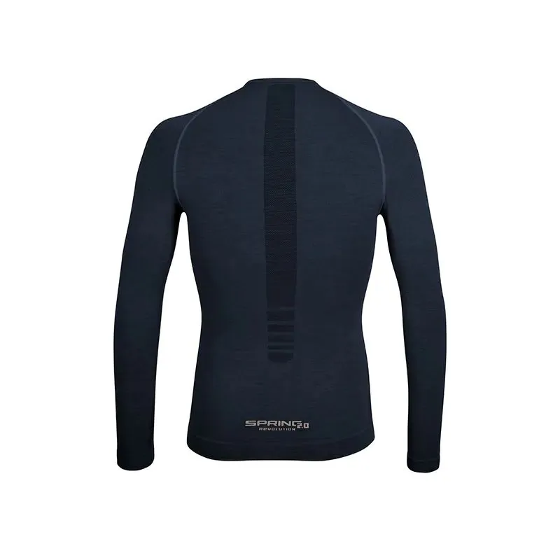 SPRING AERO2 109 Navy t-shirt unisex manica lunga lana merinos