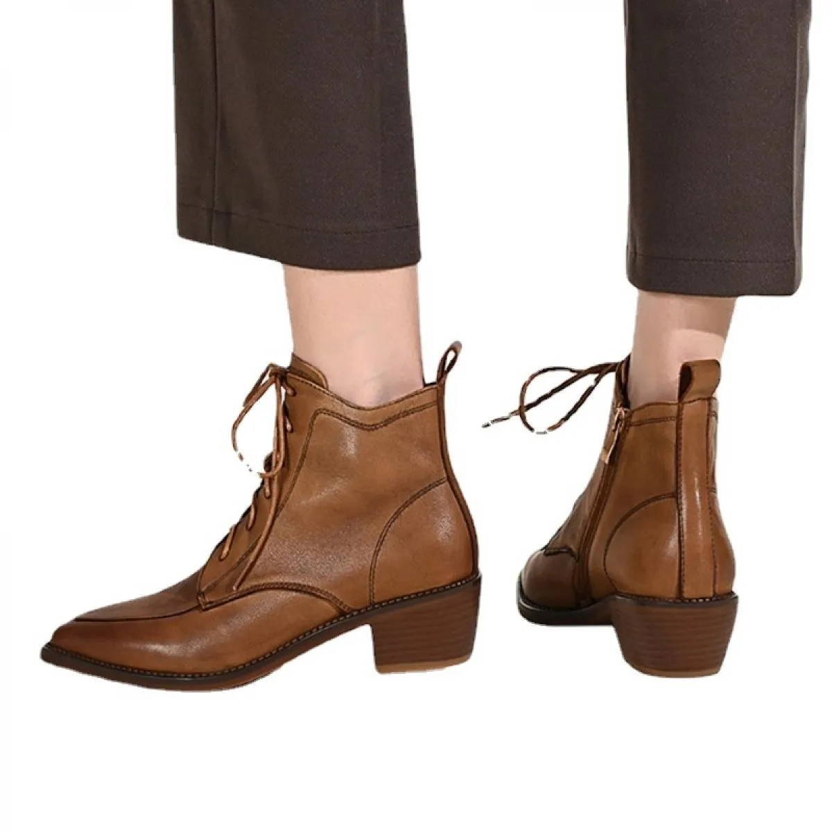 Stivaletti Chelsea alla caviglia robusti da donna Scarpe gotiche con tacco medio Nuovo 2023 Abito invernale a punta Décolleté co