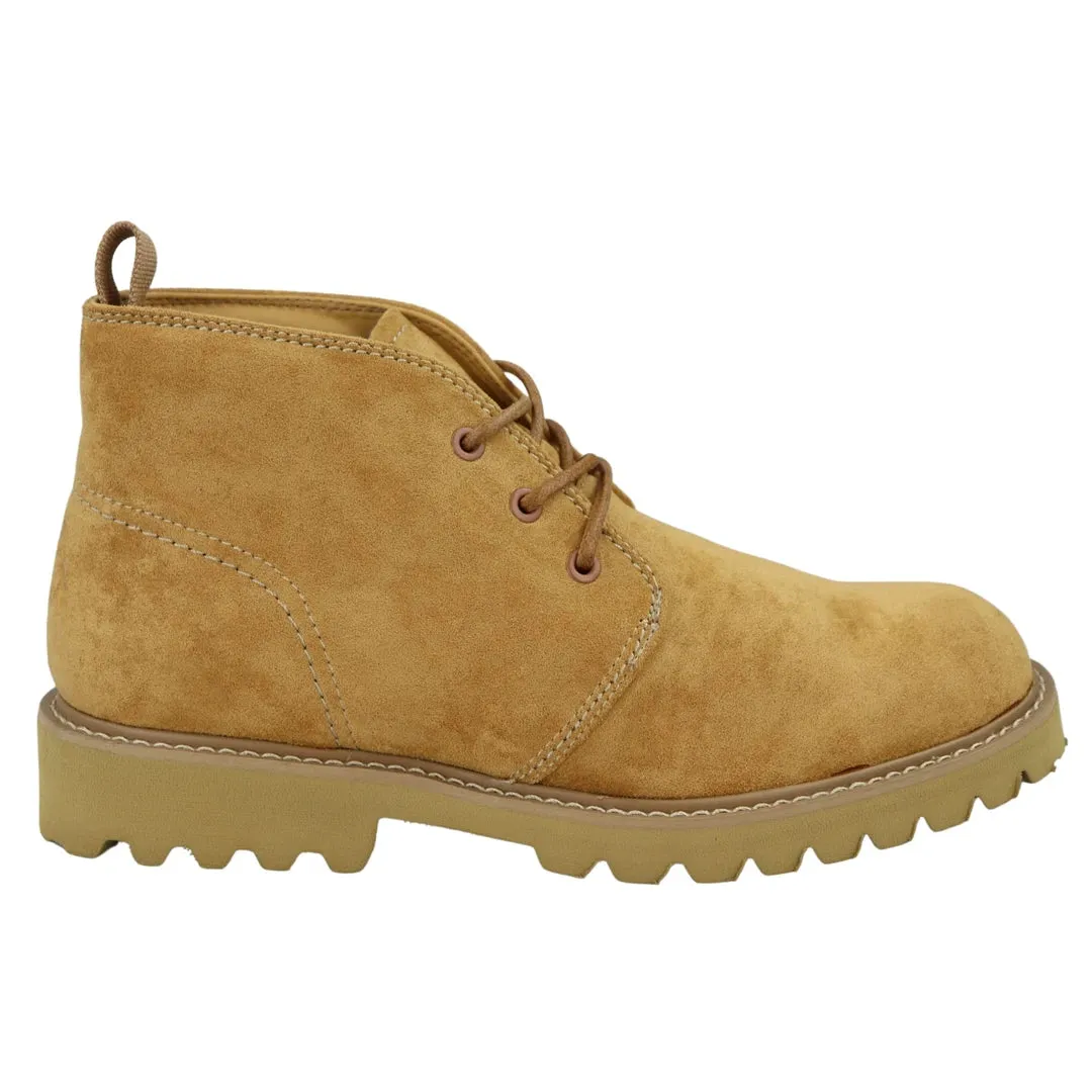 Stivali Casual da Uomo Stile Chukka Allacciati in Pelle Scamosciata