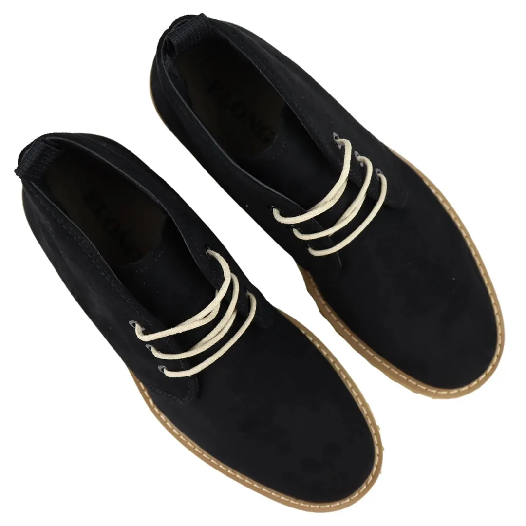 Stivali Casual da Uomo Stile Chukka Allacciati in Pelle Scamosciata