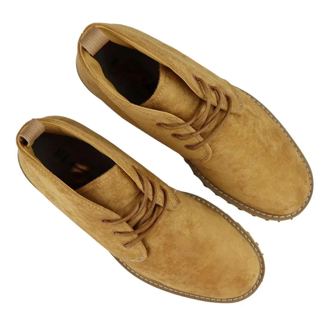 Stivali Casual da Uomo Stile Chukka Allacciati in Pelle Scamosciata