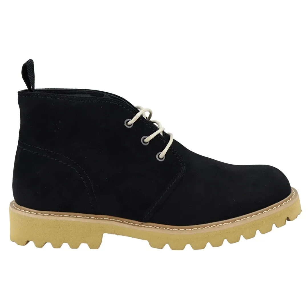 Stivali Casual da Uomo Stile Chukka Allacciati in Pelle Scamosciata