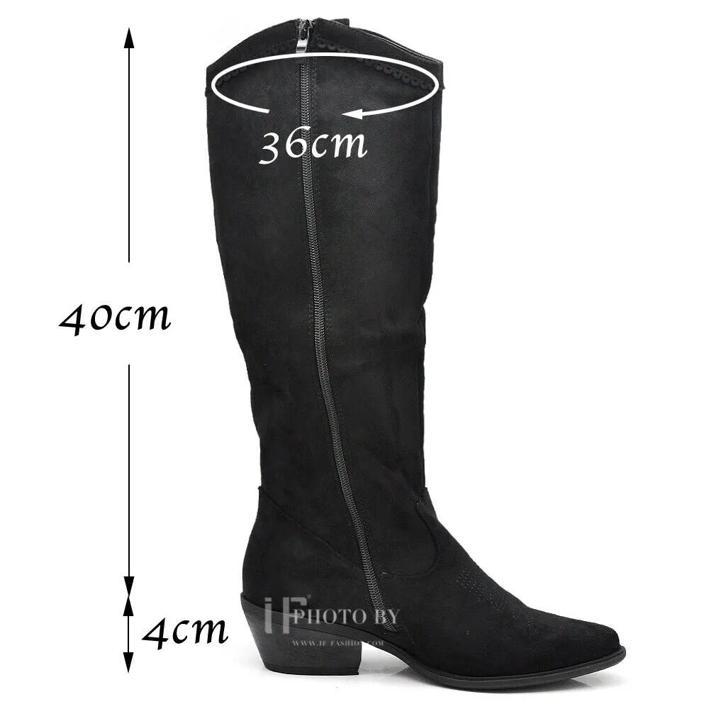 Stivali Texani Cowboy Cowgirl Con Frange Camoscio Sintetico Camperos ML60