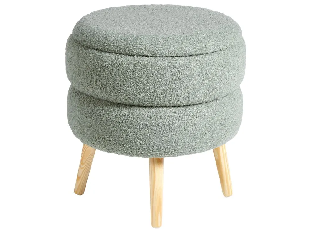 Storage Stool Boucle Green OKATON