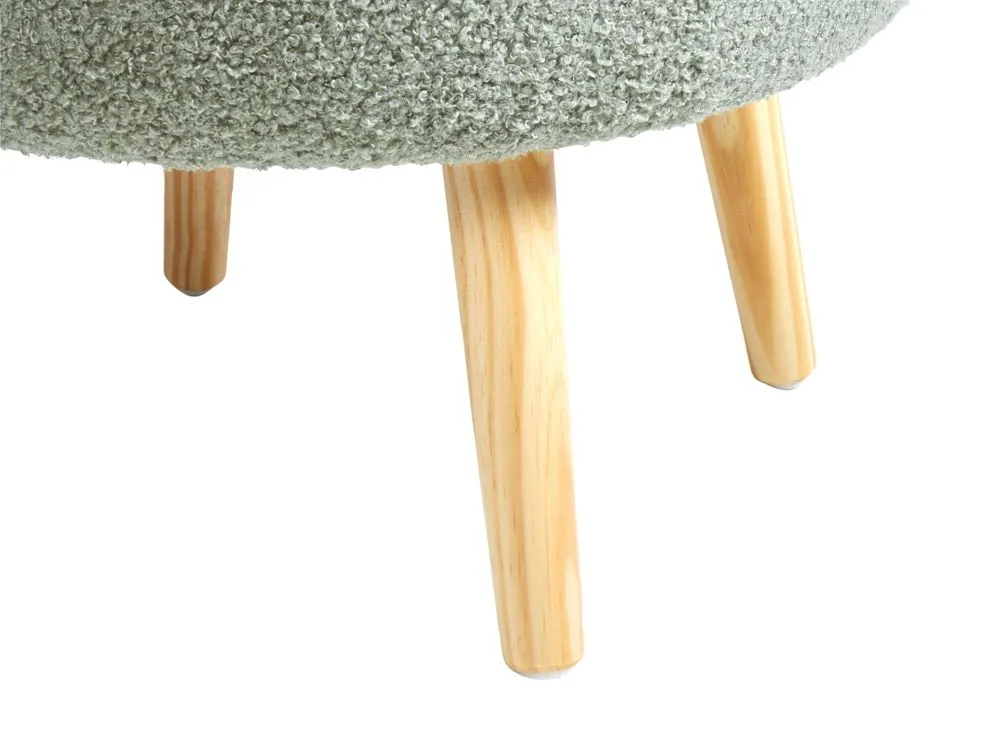 Storage Stool Boucle Green OKATON