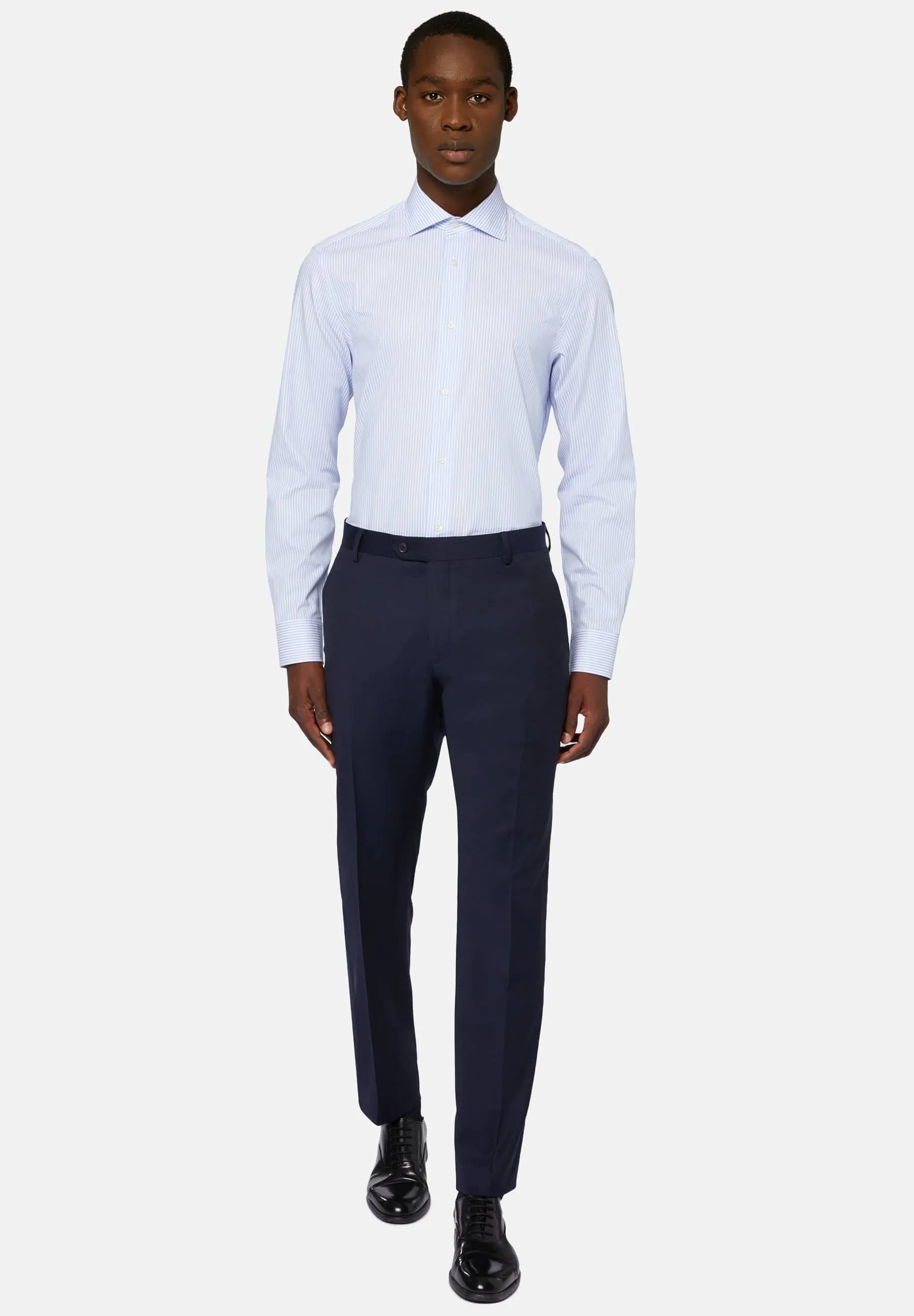 STRIPED DOBBY WINDSOR COLLAR - Camicia elegante