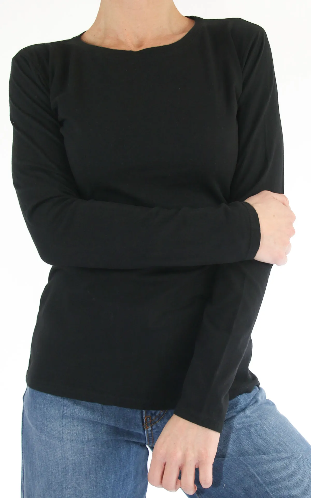 Susymix – T-shirt basic manica lunga – Nero