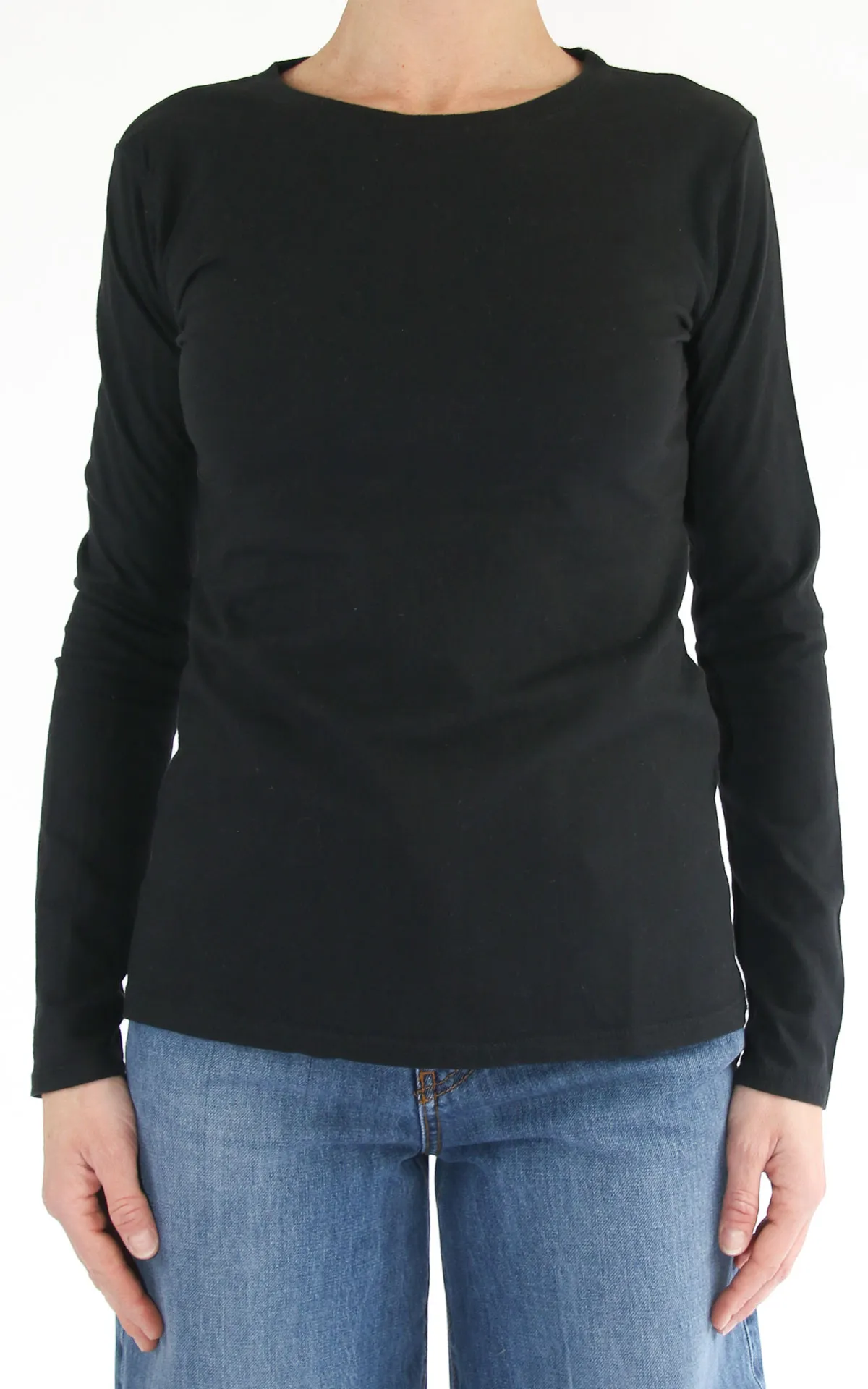Susymix – T-shirt basic manica lunga – Nero