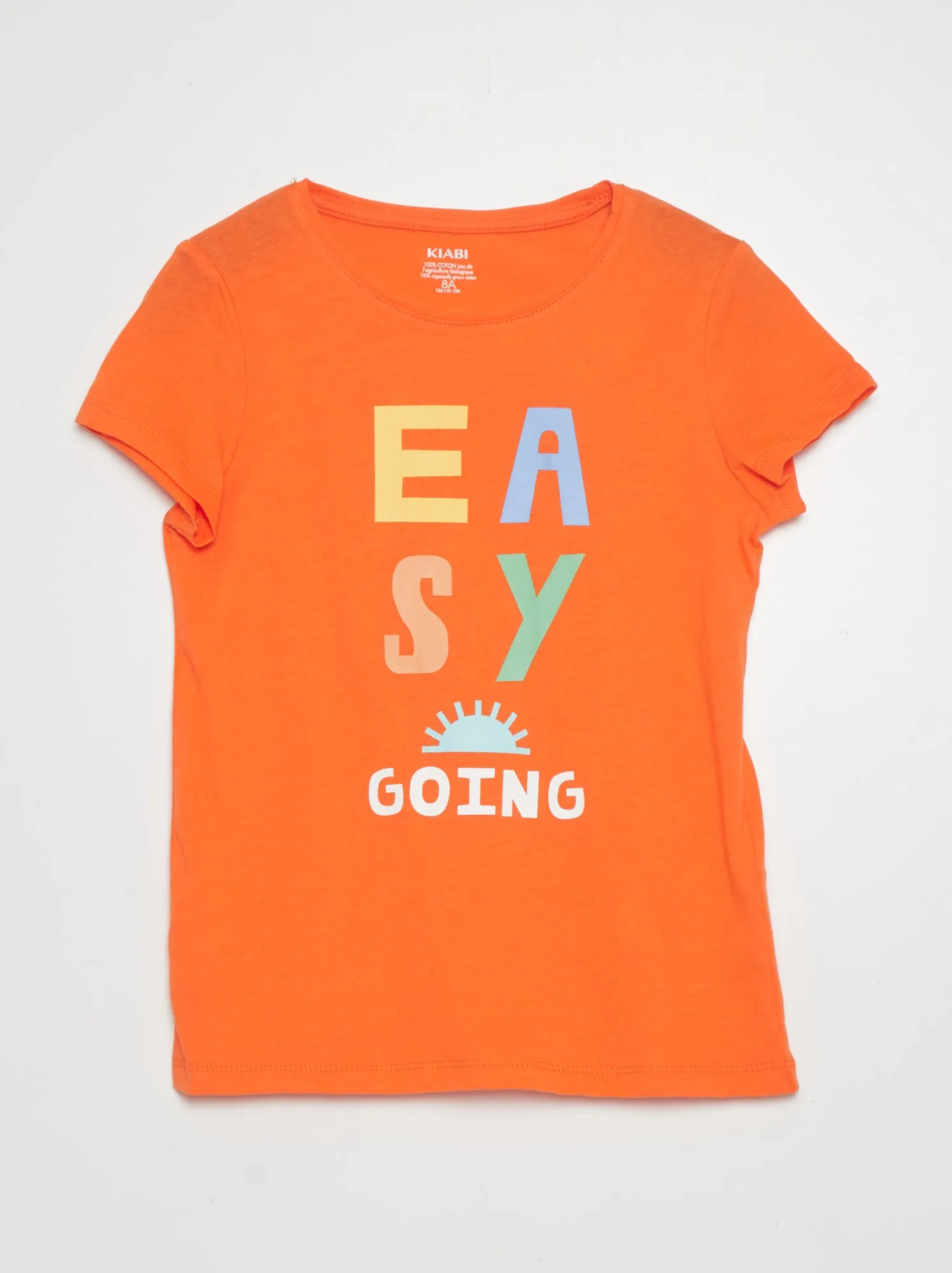 T-shirt in maglia jersey stampata - ARANCIONE