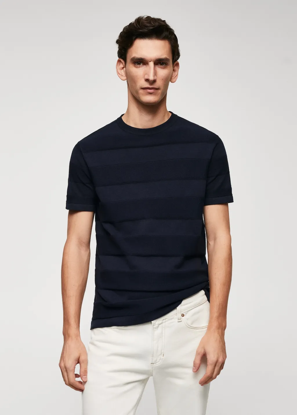 T-shirt maglia cotone texture righe