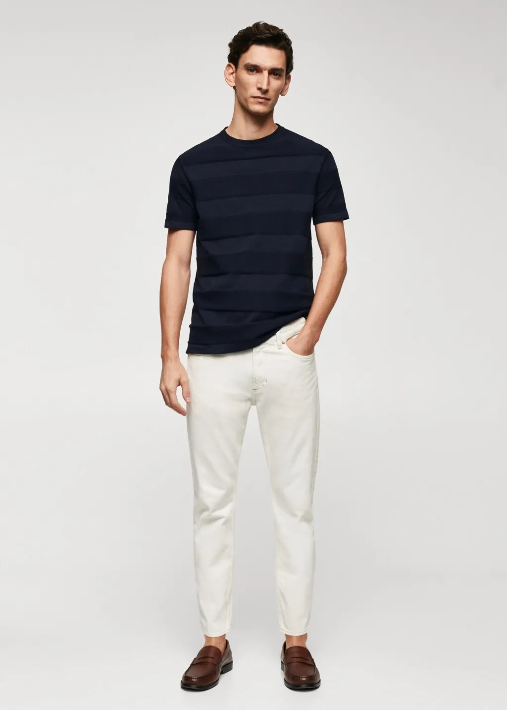 T-shirt maglia cotone texture righe