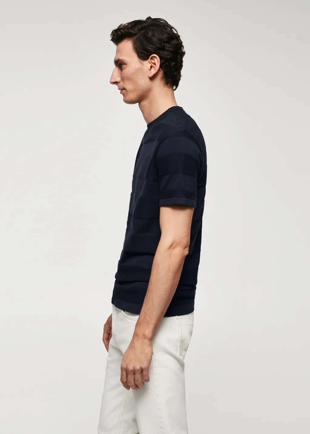 T-shirt maglia cotone texture righe
