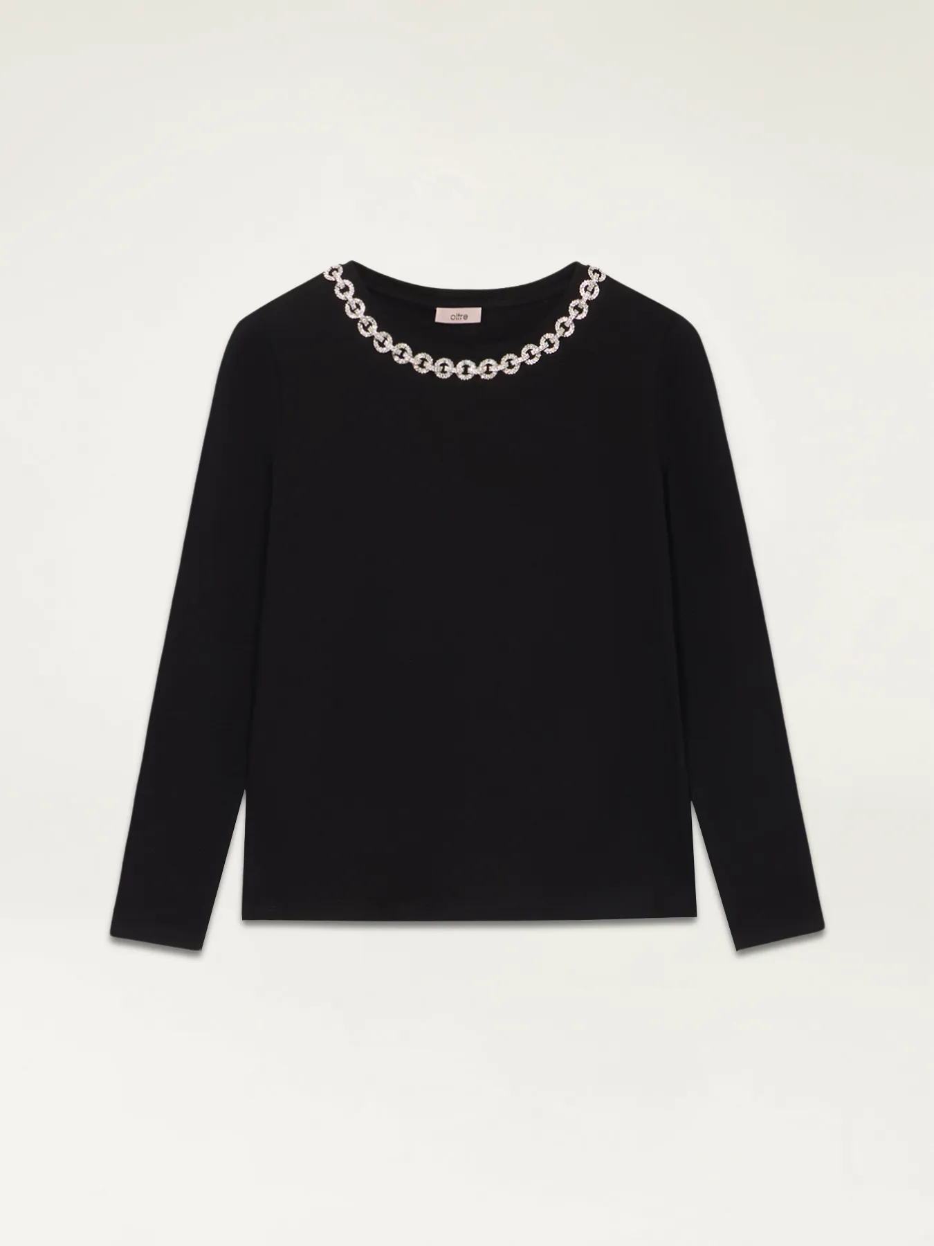 T-shirt maniche lunghe con catena gioiello