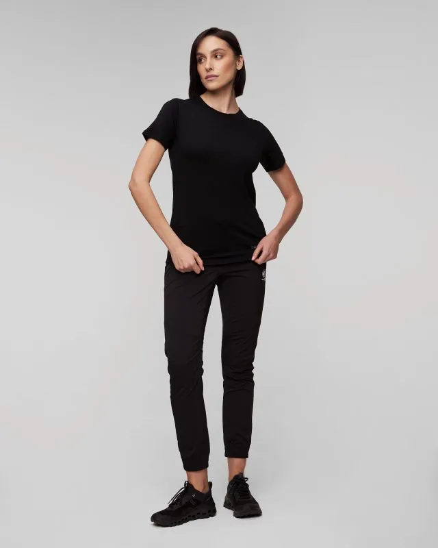 T-shirt nera da donna Arcteryx Lana MW Crew SS W
