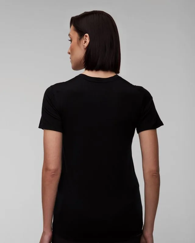 T-shirt nera da donna Arcteryx Lana MW Crew SS W