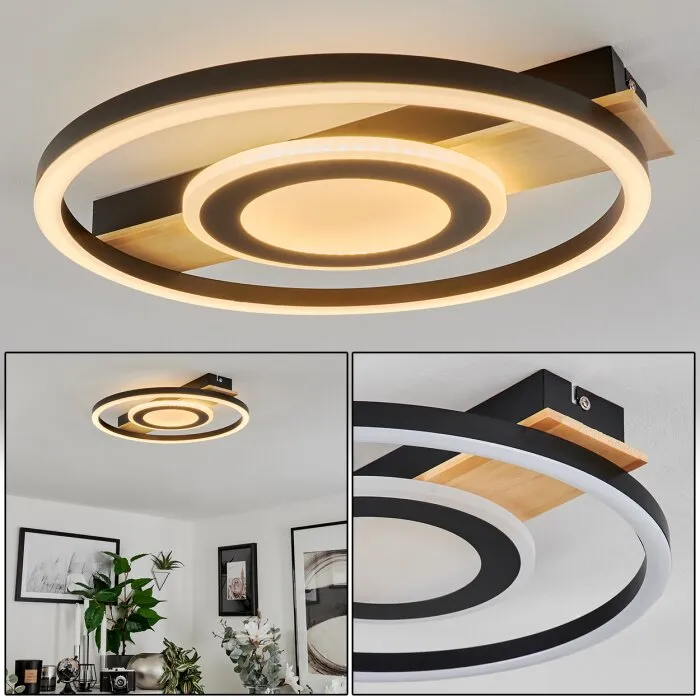 Taboneira Plafoniera LED Écru, Nero, Bianco, 1-Luce