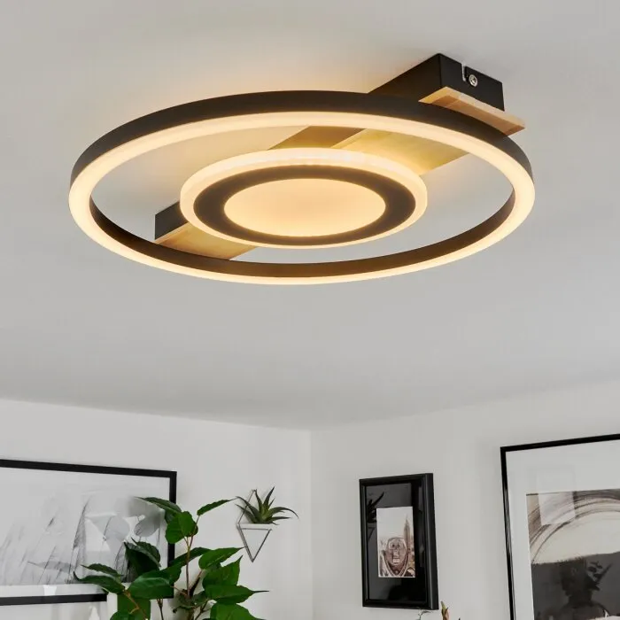 Taboneira Plafoniera LED Écru, Nero, Bianco, 1-Luce