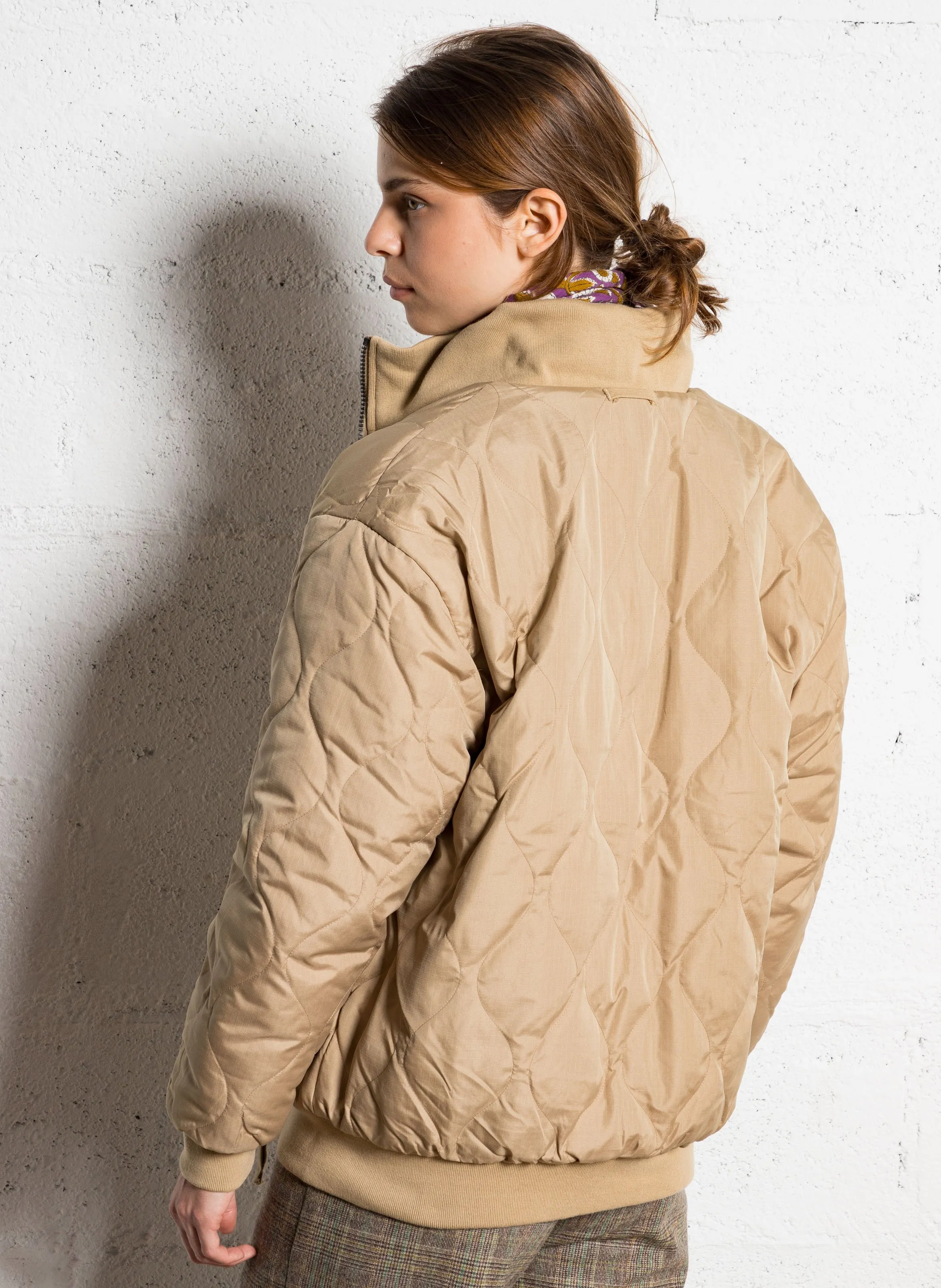  TAION   Giacca diritta reversibile con collo alto | Beige