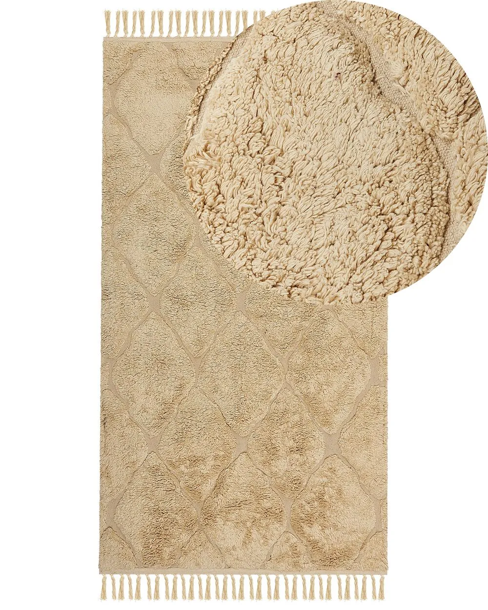 Tappeto cotone beige 80 x 150 cm SANLIURFA