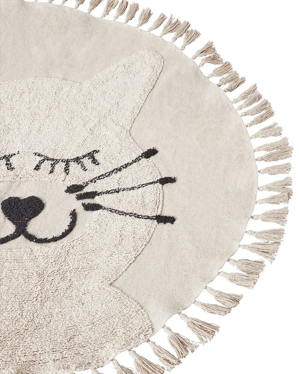 Tappeto per bambini cotone beige motivo gatto ø 120 cm ETSERI