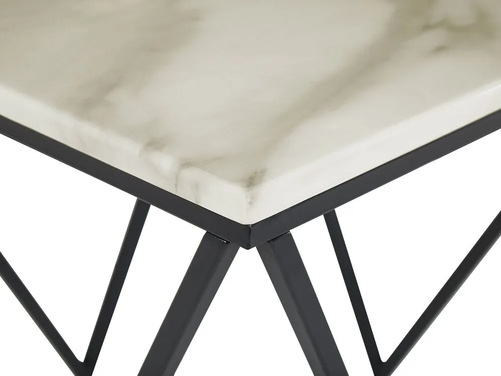 Tavolino effetto marmo beige e nero 50 x 50 cm MALIBU