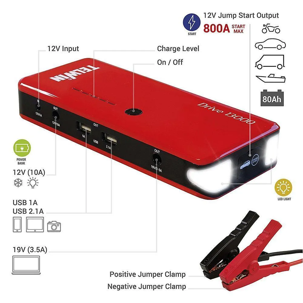 TELWIN - Avviatore portatile DRIVE 13000 ultracompatto 12V 