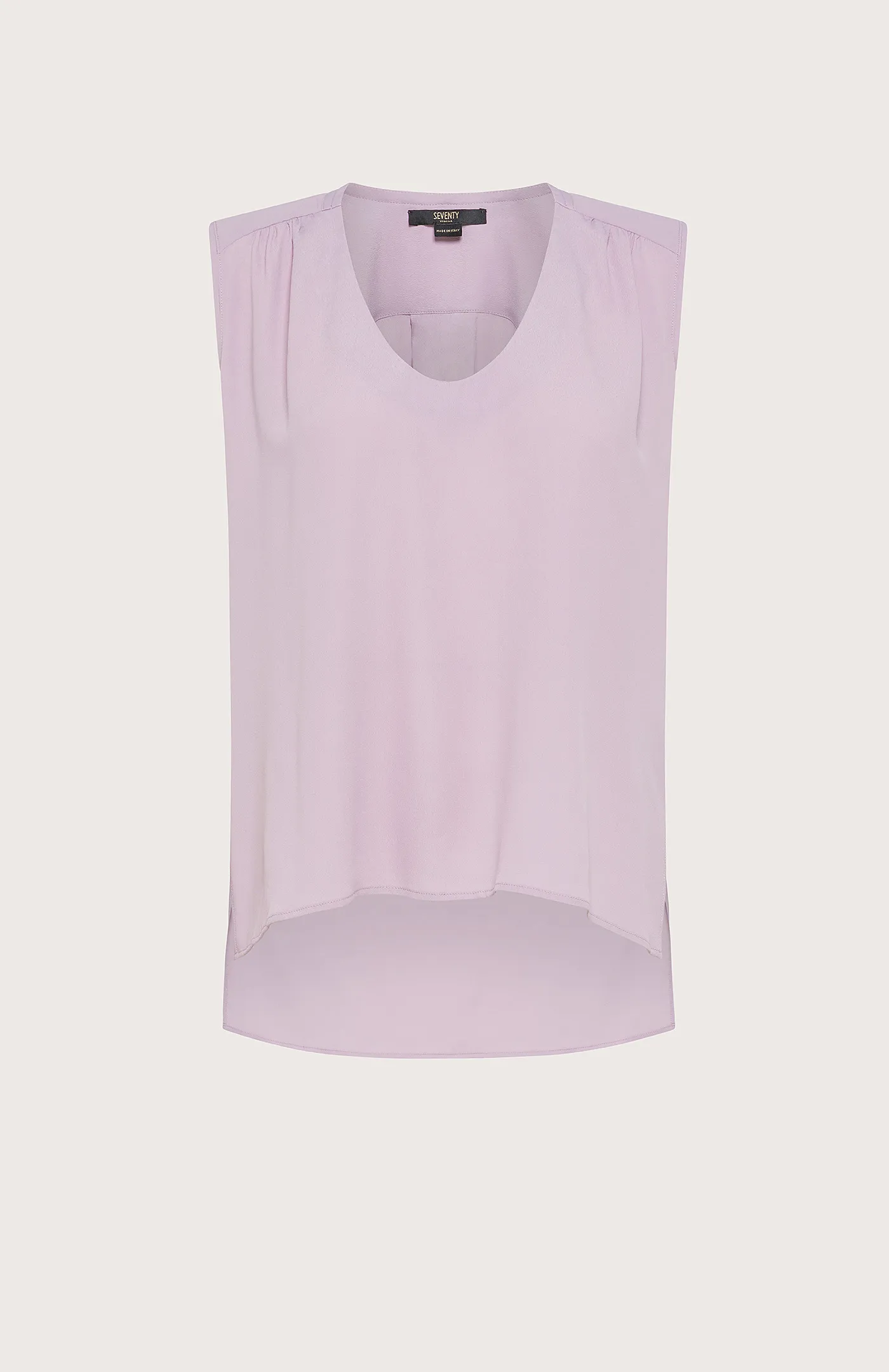 Top in tessuto leggero con scollo a U