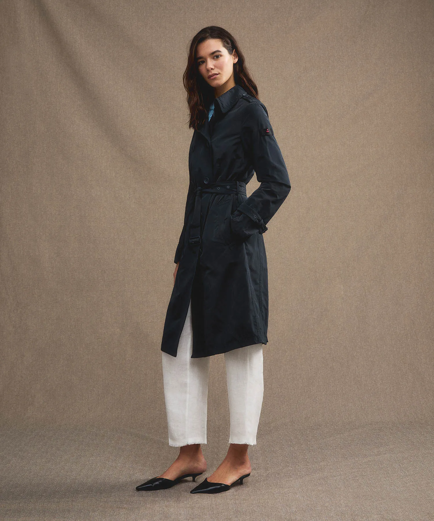 Trench idrorepellente con cintura