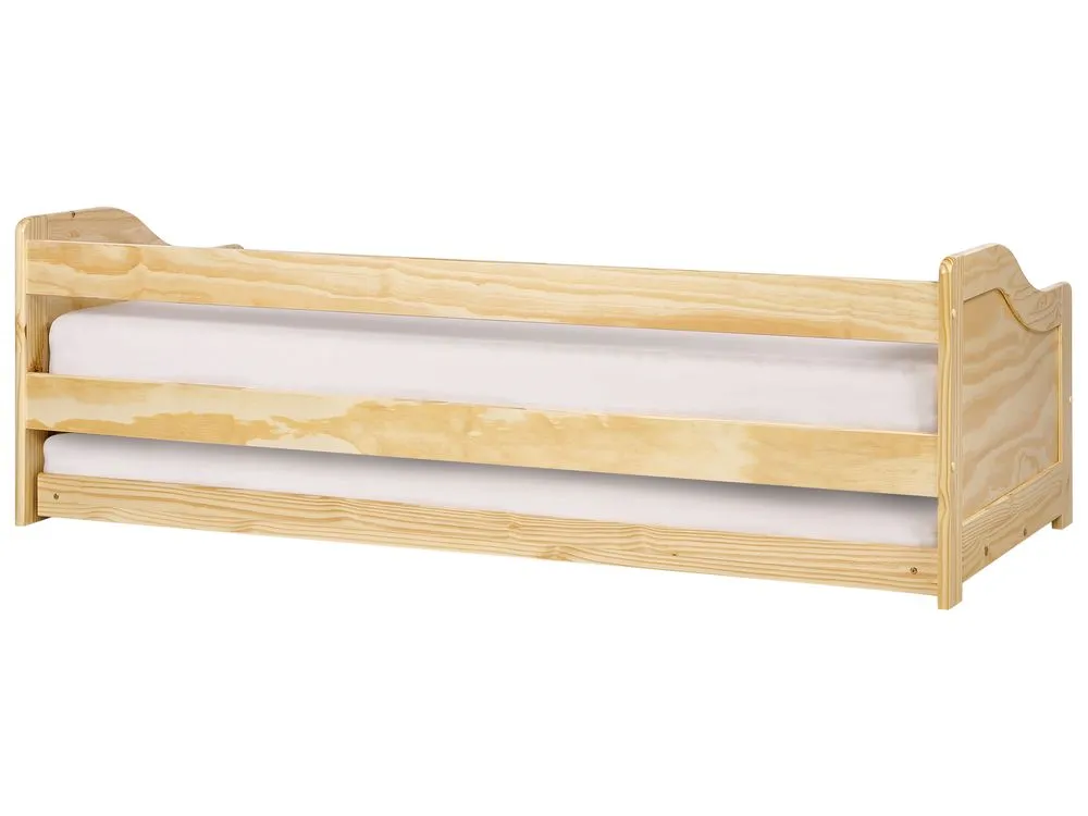 Trundle Bed Wood LUNERAY 90 x 200 cm (EU Single) Light Brown