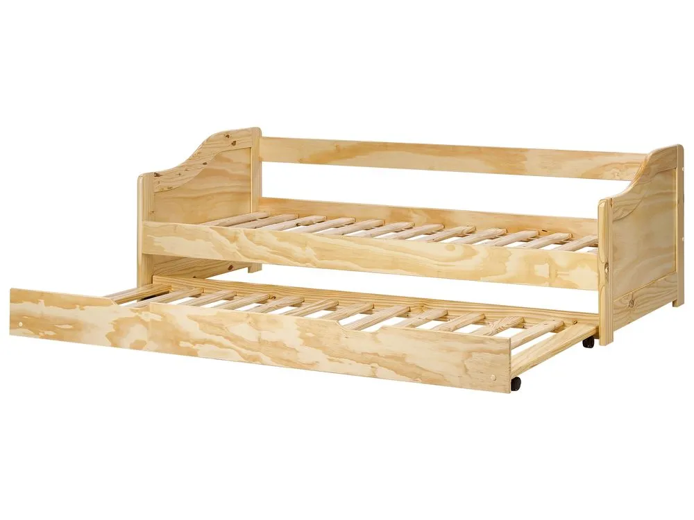 Trundle Bed Wood LUNERAY 90 x 200 cm (EU Single) Light Brown