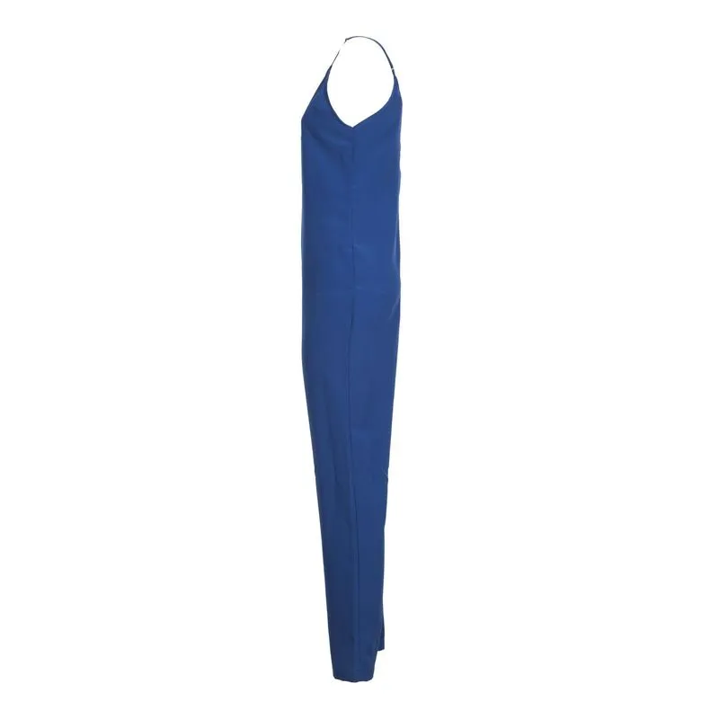 Tuta blu spallina stretta 