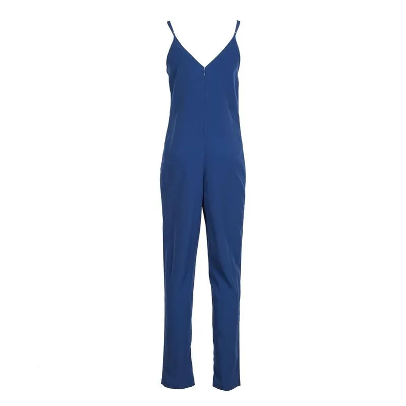 Tuta blu spallina stretta 