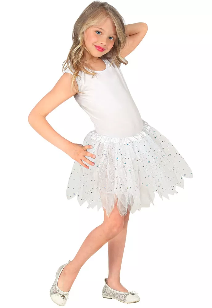 Tutù bianco glitterato per bambina