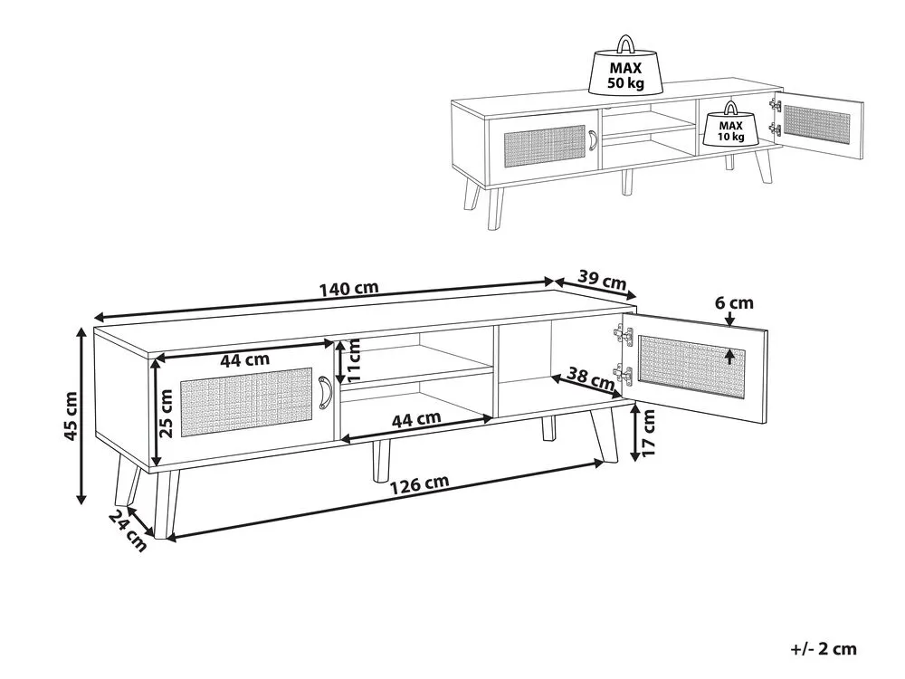 TV Stand PARTON Off-White