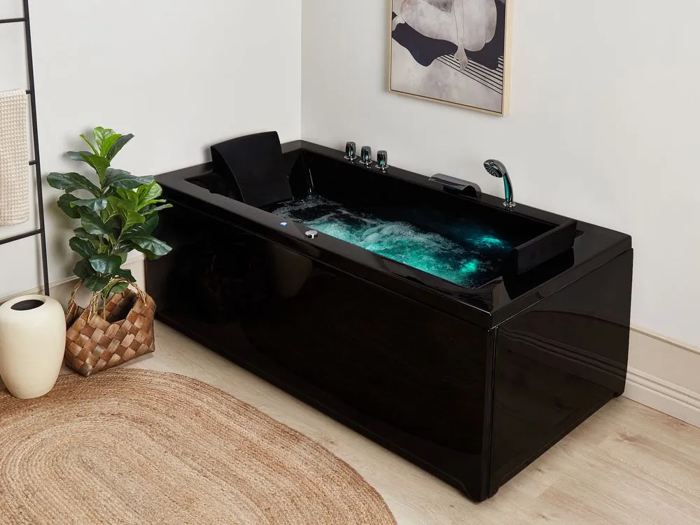 Vasca da bagno idromassaggio versione destra color nero 183 x 90 cm VARADERO