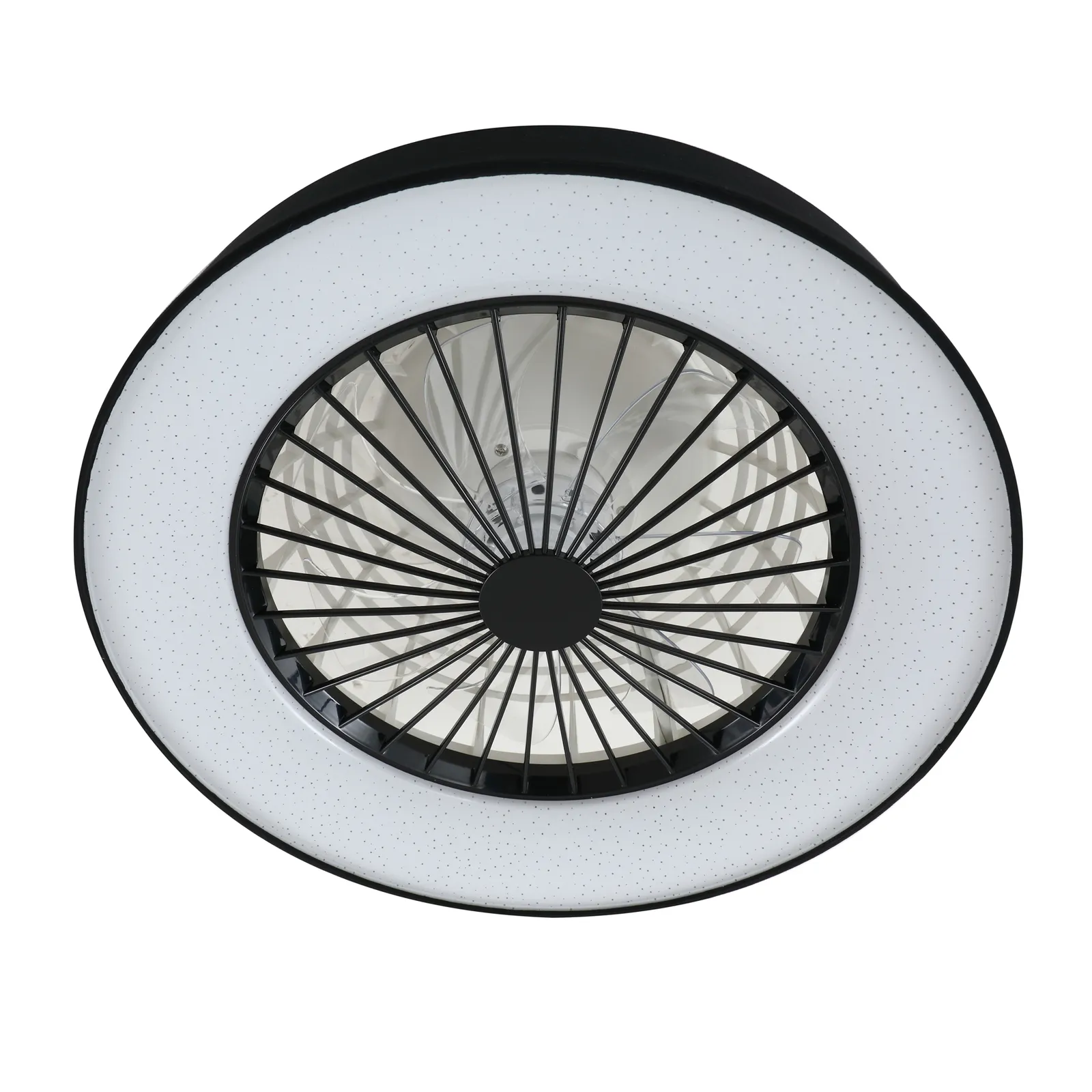 Ventilatore da soffitto Lindby LED Mace, nero, silenzioso, Ø 47 cm